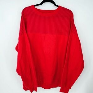 Le Tigré Vintage 90s Striped Top Mixed Media Canvas Long Sleeve Baggy Sweater